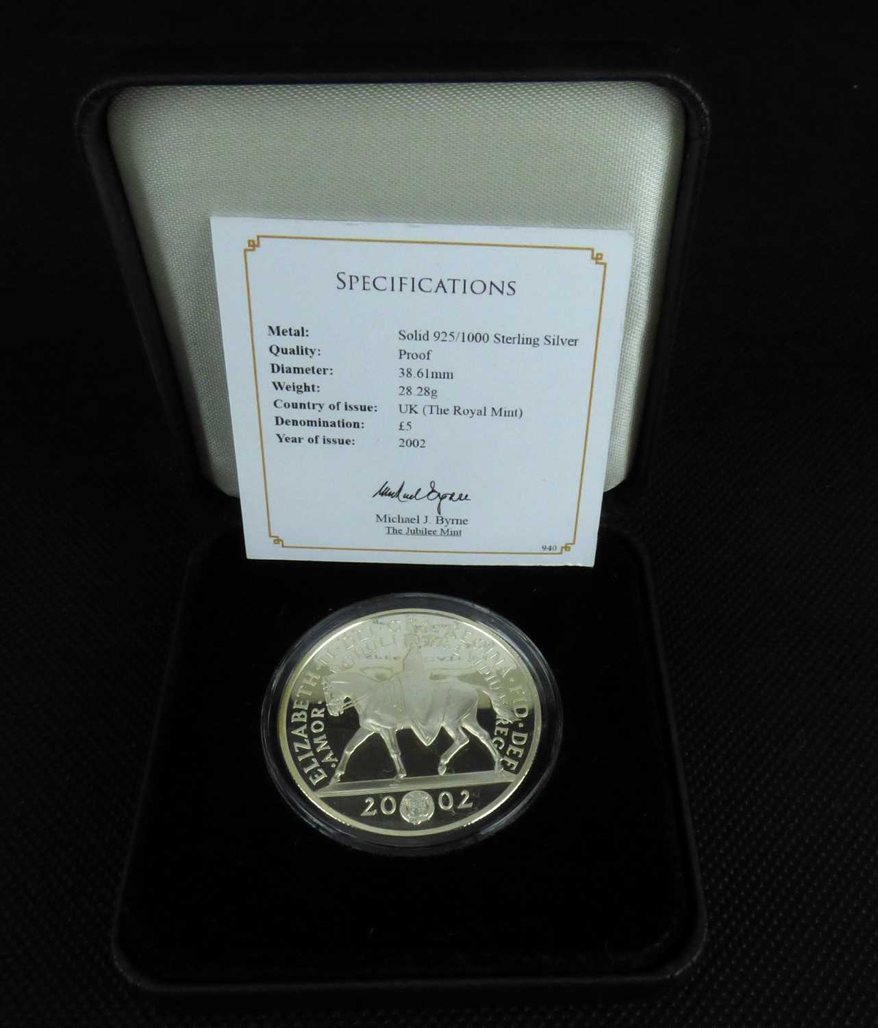 Three silver proof collectors' coins comprising Jubilee Mint 'United Kingdom 2002 Golden Jubilee - Image 2 of 4