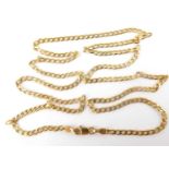 A 9ct gold flat curb necklace with lobster claw clasp, length 62cm, approx 6.7g.