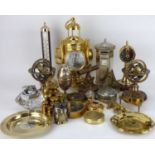 Various miniature maritime related brass collectibles to include compasses, ship's telegraph,