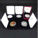 Five silver commemorative coins to include Jubilee Mint 'The UK's 1981 Royal Wedding Silver Proof