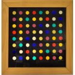 ORY ORMIRE (20th century); mixed media 'Reflections', a study of coloured dots on a black ground,