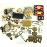 Various mixed collectibles to include an 18ct gold filled cigarette case, a plated vesta case,