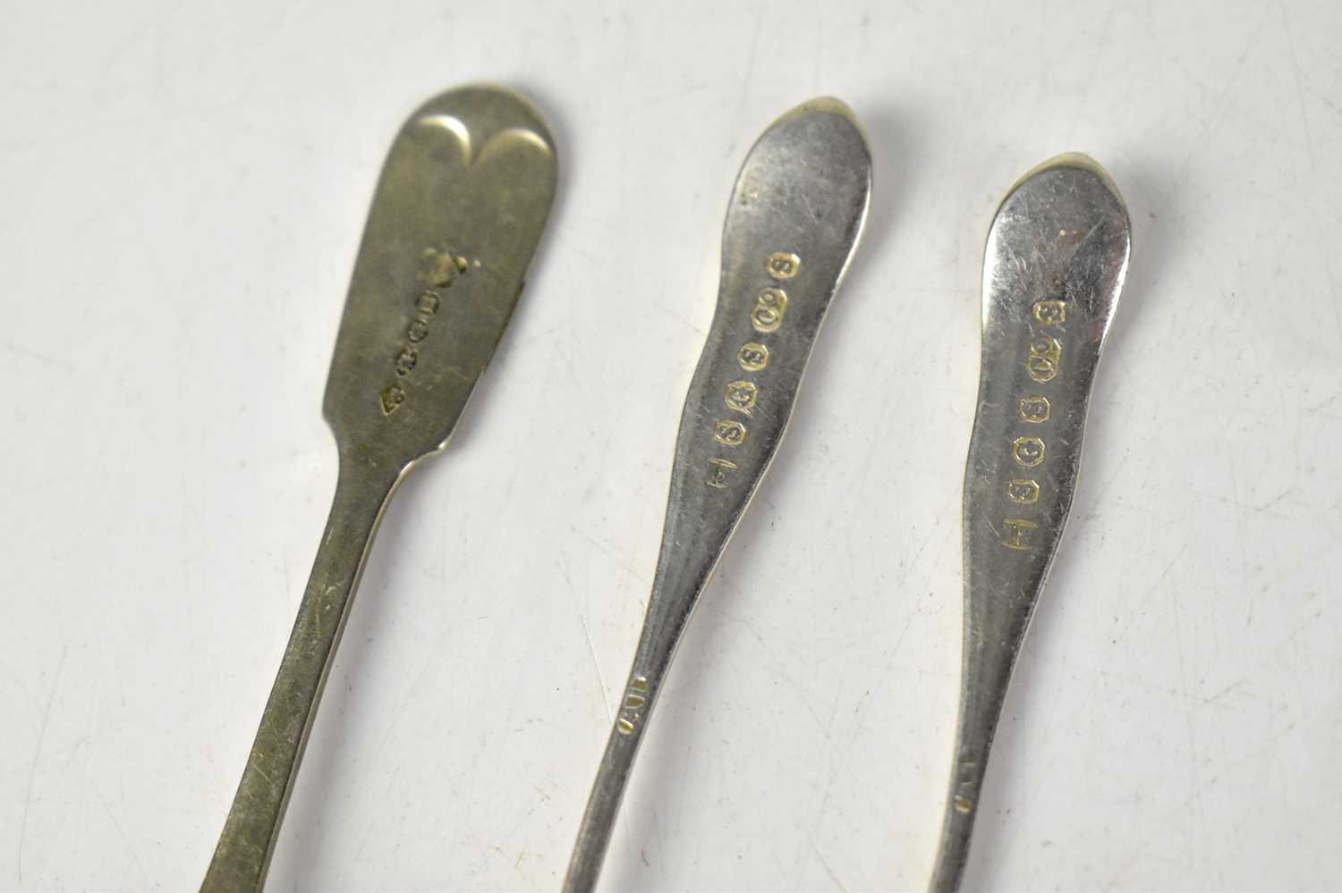 A quantity of hallmarked silver and white metal flatware to include coffee spoons, teaspoons, - Image 2 of 2