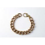 A 19th century rose gold hollow link chunky belcher link bracelet with lobster claw clasp, approx.