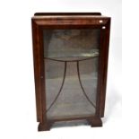 An early 20th century mahogany display cabinet with single astragal glazed door, glass shelves to