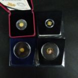 Three 24ct gold coins, each approx. 0.5g, comprising 'Harrington & Byrne 2020 Laurel £5 Gold Proof