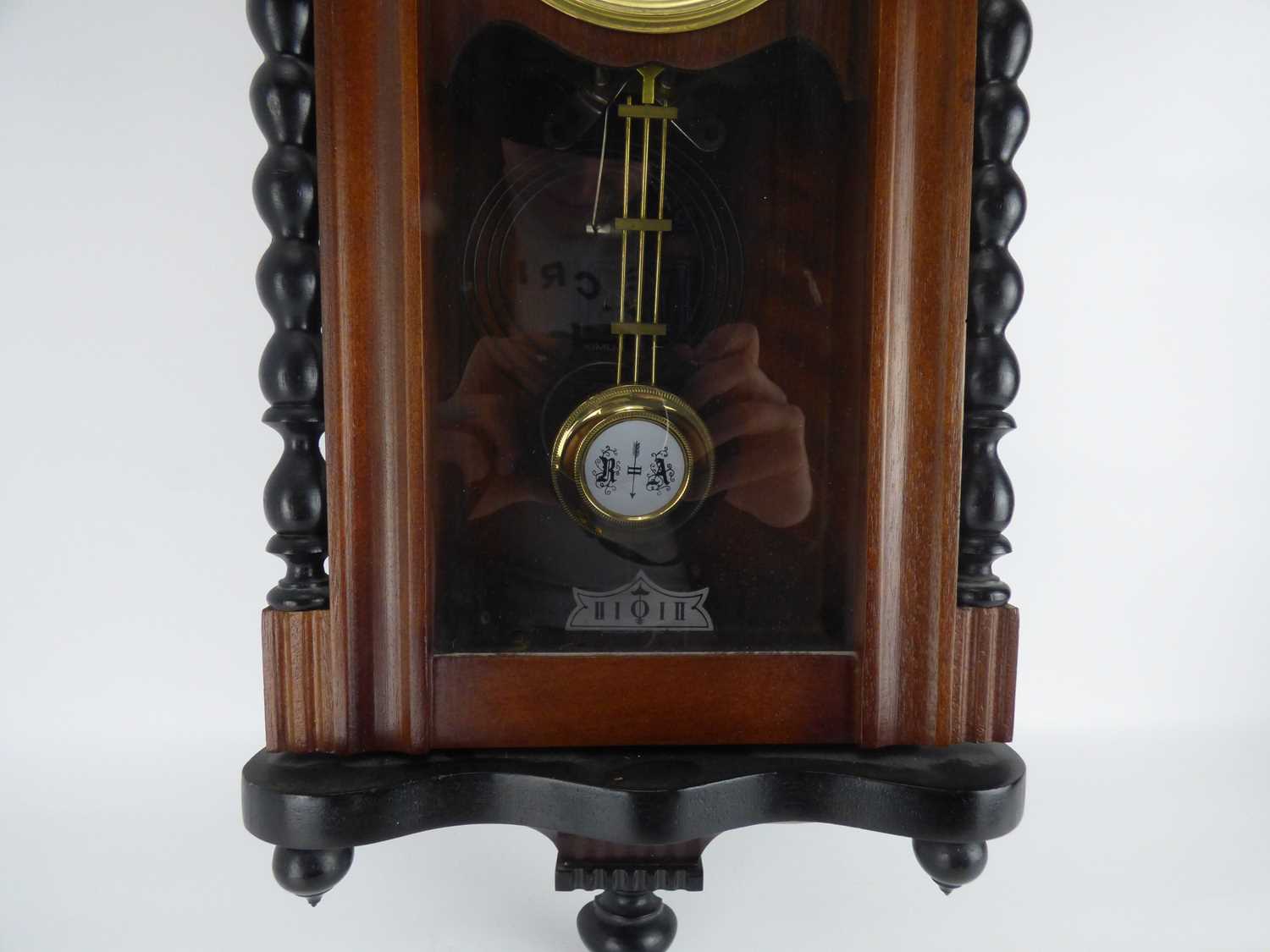 COMMADOOR; a modern mahogany cased Vienna-style wall clock, the white enamelled dial set with - Image 4 of 5