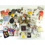 A large quantity of association and other pin badges, cloth badges, lapel pins, etc, to include many