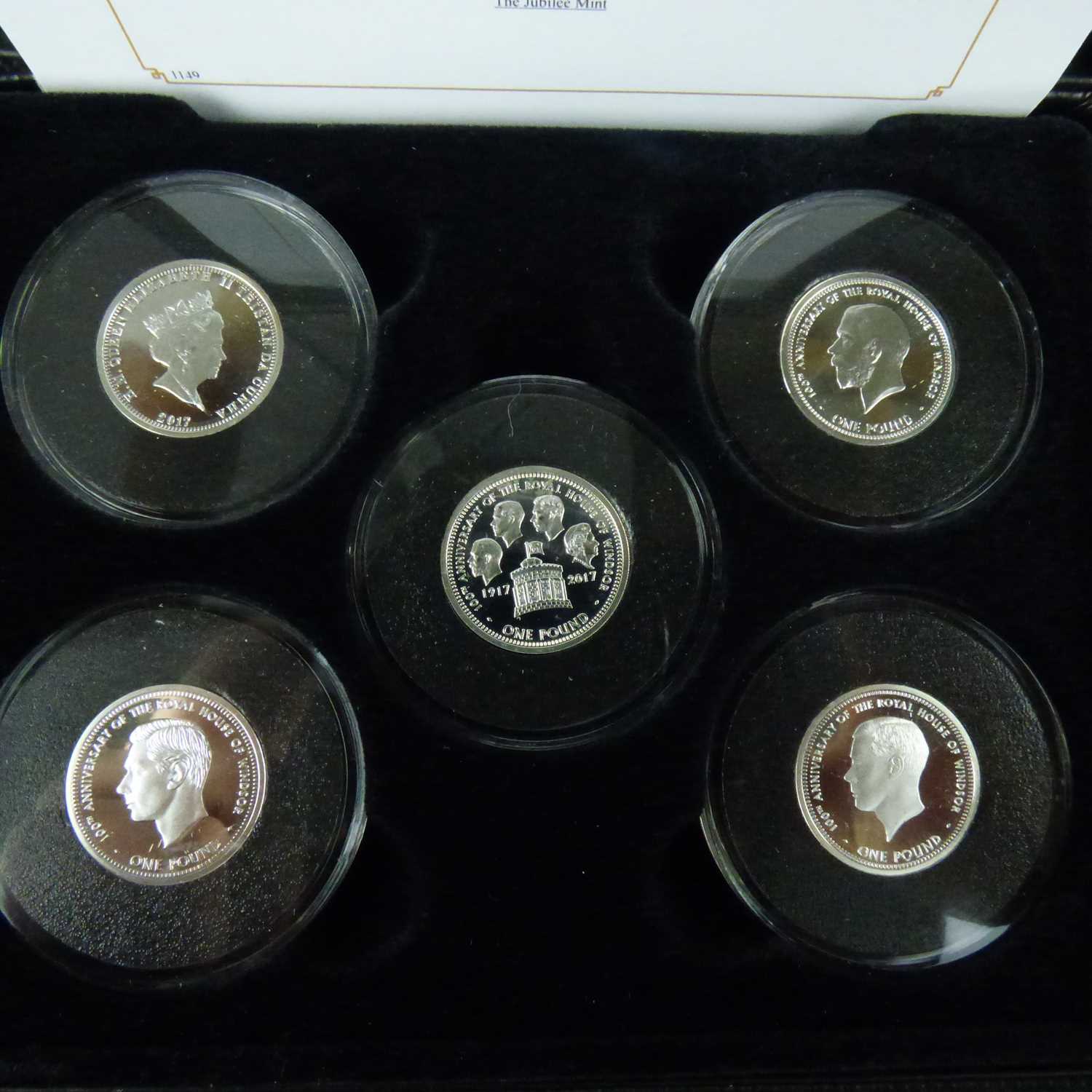 JUBILEE MINT; '100th Anniversary of The House of Windsor Solid Silver Proof £1 Coin Collection', - Image 2 of 2