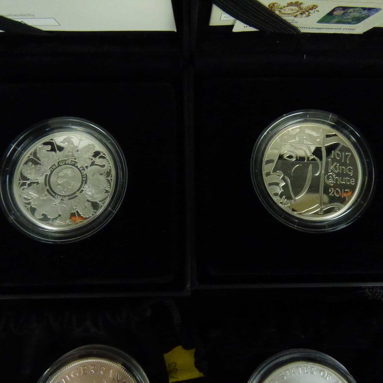 Four collectible silver coins comprising The Royal Mint 'The 1000th Anniversary of the Coronation of - Image 3 of 3