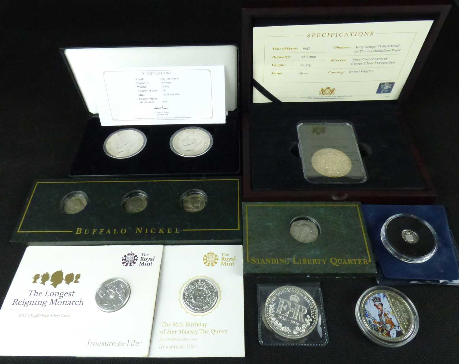 Various silver and other collectors' coins to include The Royal Mint '£20 Fine Silver Coin' 2016 and