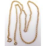 A 9ct gold dainty necklace with hoop clasp, length 52cm, approx 4.2g.