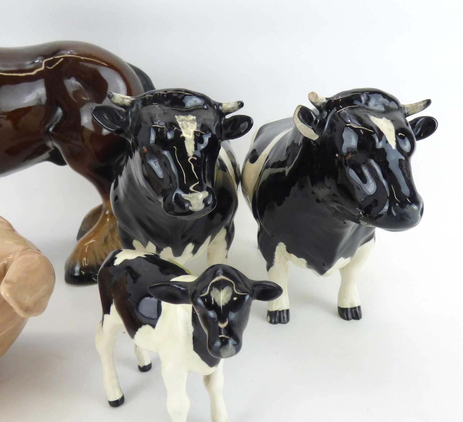 BESWICK; two Friesian bulls, 'CH Coddington Hilt Barn', a small Friesian calf, a Heredities - Image 2 of 2