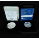 Two silver commemorative coins comprising Jubilee Mint 'The 2020 Australia One Ounce Silver