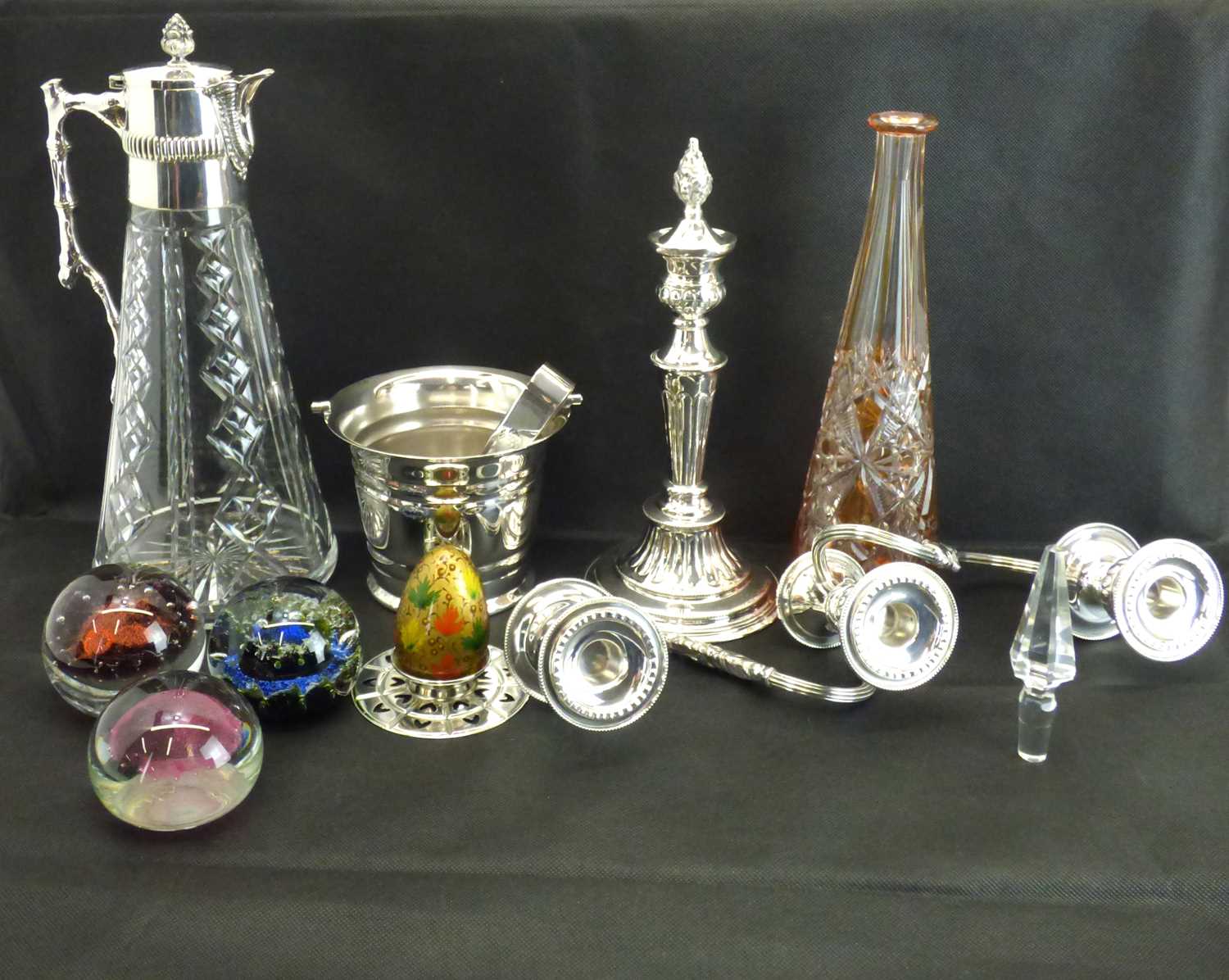 Various mixed collectibles to include three boxed Caithness glass paperweights, a plated and cut-