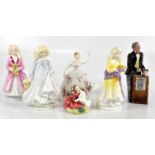 ROYAL DOULTON; six assorted figures comprising HN2988 ‘The Auctioneer’, HN2720 ‘Shirley’, HN2167 ‘