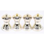 A set of four modern silver pepper and salt mills, Sheffield 2003, height 10.5cm.Condition Report: