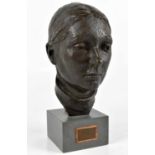 † IAN HANSON; a bronze bust of Bea, on square marble base, titled, signed and dated 1974 to a