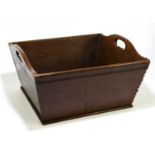 A 19th century twin handled deep tray, width 48cm, depth 42cm.