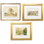 W. WHITE; a pair of watercolours, ‘Dovedale’, ‘Tewkesbury’, each signed, 16 x 24cm, together with