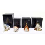 ROYAL CROWN DERBY; four animal form paperweights, to include ‘Molly’, ‘Guinea Pig’, ‘Polar Bear’,