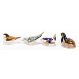 ROYAL CROWN DERBY; four animal form paperweights modelled as birds, to include ‘Mountain