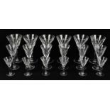 WATERFORD; a part set of eighteen 'Sheila' pattern drinking glasses comprising six large, six medium