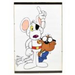 DANGER MOUSE; an autographed poster of Danger Mouse and Penfold, signed by Brian Cosgrove, inscribed