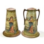 VICTORY V; a pair of original advertising sweet tins in the Art Nouveau style, each of tapering