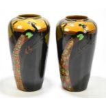 THOMAS FORESTER & SONS; a pair of Phoenixware vases of shouldered form, height 30cm, unmarked (2).