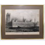 AFTER T.H ELLIS; a 19th century engraving 'The New Houses of Parliament', 39 x 53cm, framed and