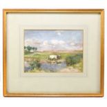 ATTRIBUTED TO E.A WALTON; watercolour, ‘A Suffolk Pasture’, unsigned, signed and inscribed verso,