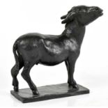 † GEORGE ERLICH (AUSTRIAN, 1897-1966); a bronze model of a donkey, on rectangular base, signed and