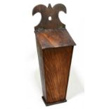 A late George III mahogany candle box with shaped back plate, height 51cm.Condition Report: Wear