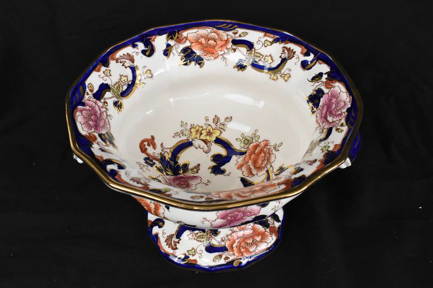 MASONS; a 'Regency' pattern twin handled fruit bowl and jug, with a pair of Staffordshire - Image 3 of 5