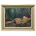 † THEODORE CHARLES BASIL HITCHCOCK (1892-1953); oil on board, nude female, signed top left, 34 x