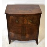 A 19th century mahogany bowfront commode in the form of a chest of drawers, height 70cm, width 60cm,