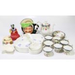 A small collection of assorted ceramics, to include a Clarice Cliff beehive honey pot and cover, a