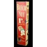 A vintage advertising metal chewing gum dispenser 'Beech Nut', height 76.5cm, width 18cm.Condition