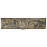 An early 19th century carved frieze representing Demeter Goddess of Harvest, 30 x 127cm.