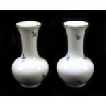 WIEN VIENNA; a pair of hand painted bud vase, with floral decoration, height 9cm (2).Condition