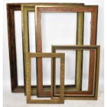 A group of five picture frames, the largest 148cm x 122cm with an aperture approx 127cm x 102cm (5)