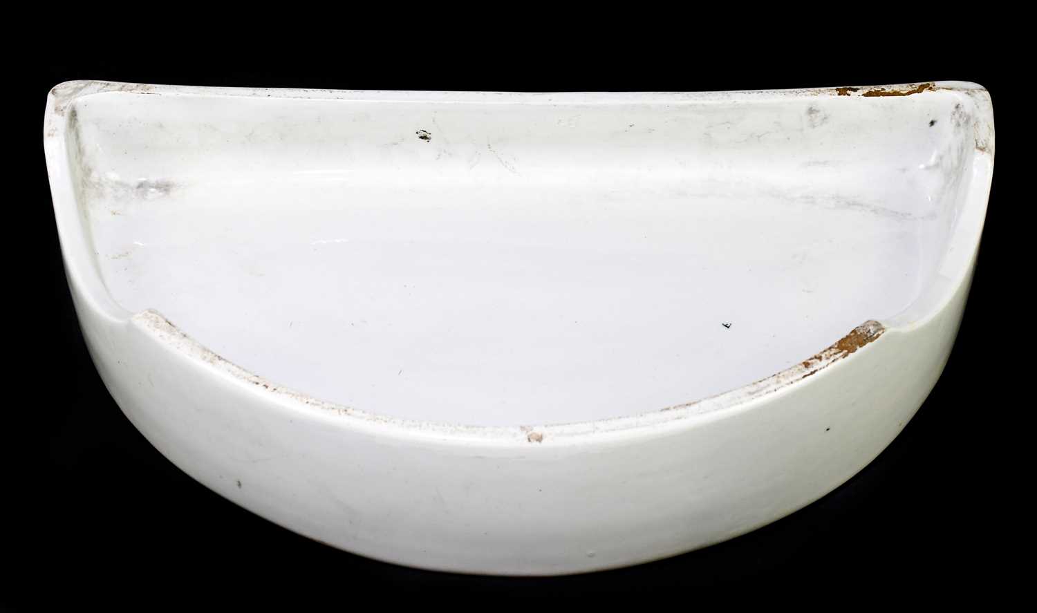 An Edwardian iron stone margarine butcher's half slab, width 42cm, depth 23cm.Condition Report: - Image 3 of 3