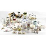 An assortment of English and Continental ceramics to include a Limoges style trinket and cover, a