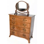 A Victorian mahogany bowfront chest of drawers, with slide above four drawers on bracket feet, width