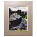 † LIAM SPENCER; oil on board, ‘Mancunian Way’, unsigned, 34 x 25.5cm, framed.Condition Report: The