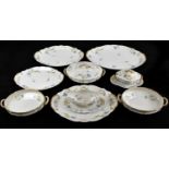 THEODORE HAVILAND; a Limoges part dinner service comprising four meat plates, three entree dishes