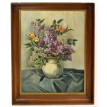 ROLAND; oil on canvas, still life, signed and dated 1961, 84 x 64cm, framed.