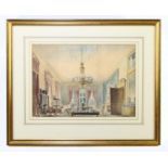 RANKIN TERUEL; watercolour, ‘The Drawing Room – Renishaw, Derbyshire’, unsigned, 24 x 34cm, framed