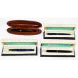 PARKER; three fountain pens with 14ct nibs, and a further Parker fountain pen (4).